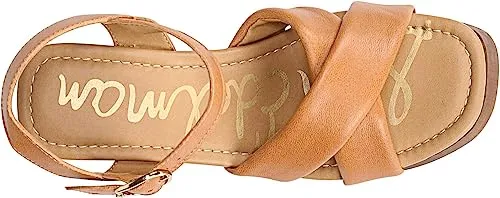 Sam Edelman Suzannah Light Tan Ankle Strap Open Toe Block Heel Platform Sandals
