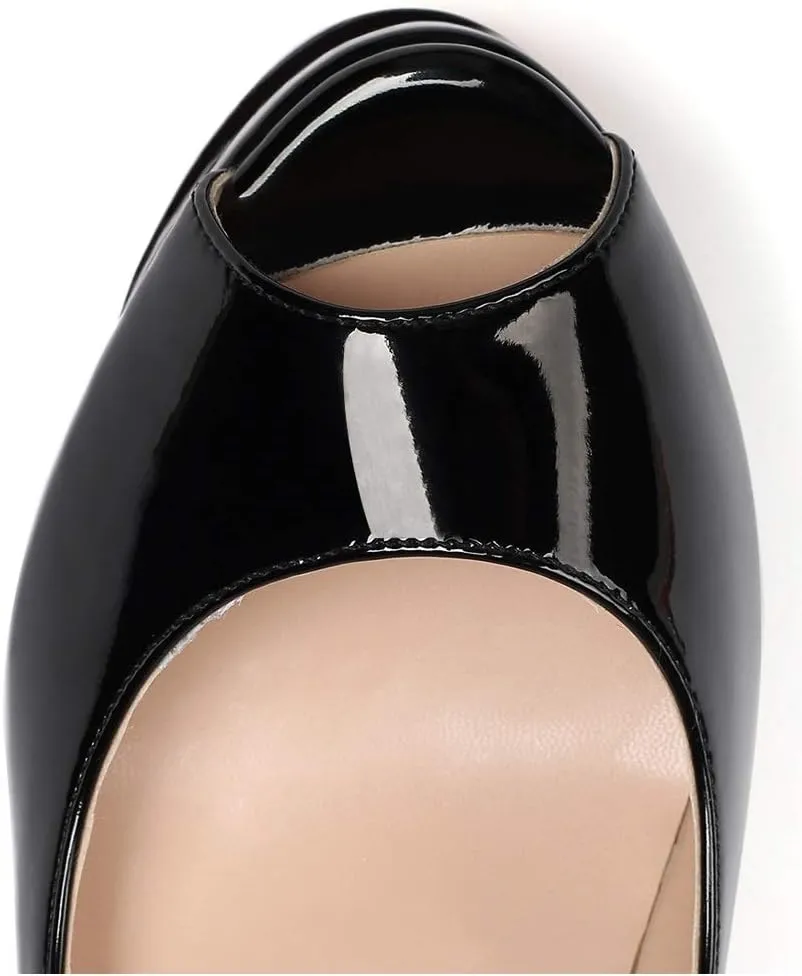 SAMMITOP Women's Peep Toe Pumps 6 Inch Stiletto High Heels Platform Pump Elegant Dress Shoes