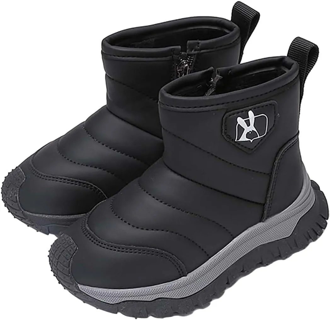 Snow Boots for Kids Comfortable Non Slip Plush Lining Big Boys Winter Boots Infant Walking Ankle Booties