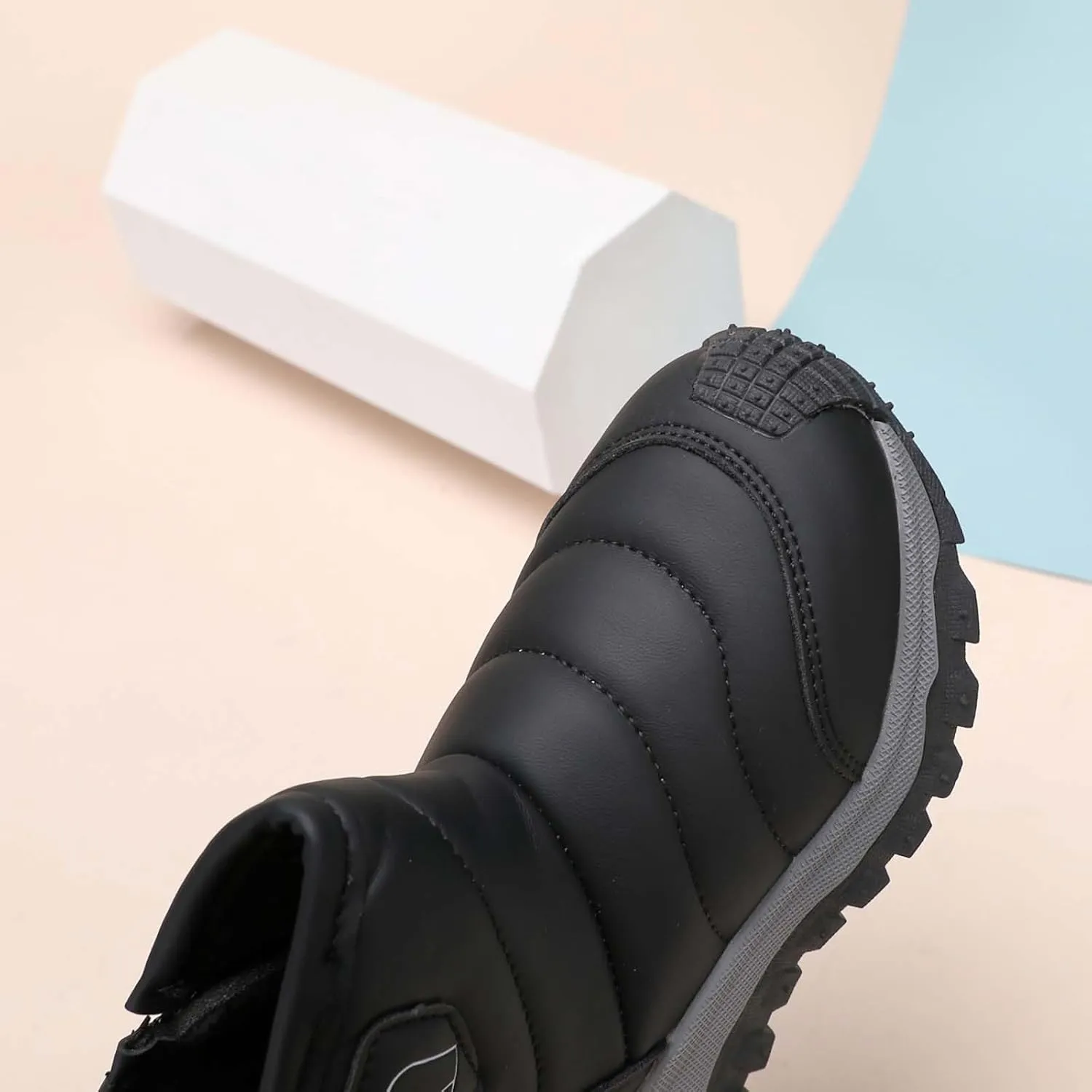 Snow Boots for Kids Comfortable Non Slip Plush Lining Big Boys Winter Boots Infant Walking Ankle Booties