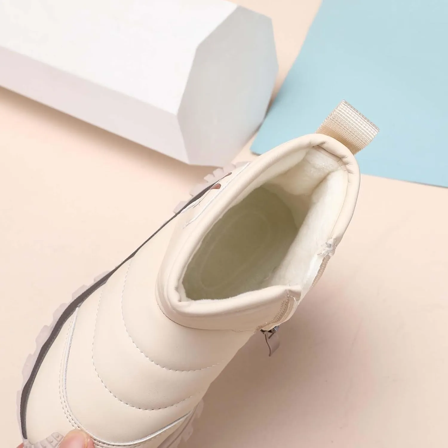 Snow Boots for Kids Comfortable Non Slip Plush Lining Big Boys Winter Boots Infant Walking Ankle Booties