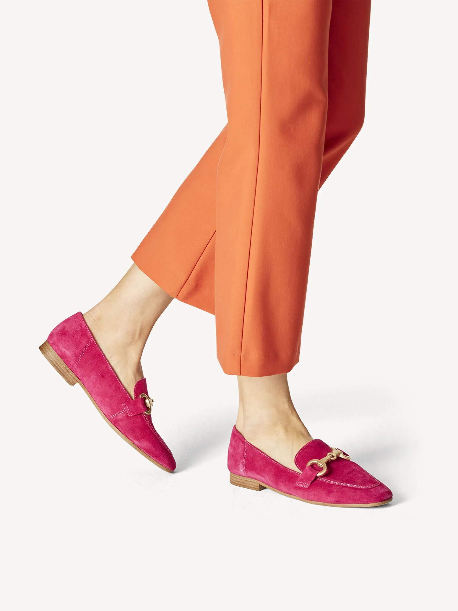 Tamaris Women's 1-1-24222-20 513 Leather Slipper Loafer Shoes Fuxia Pink