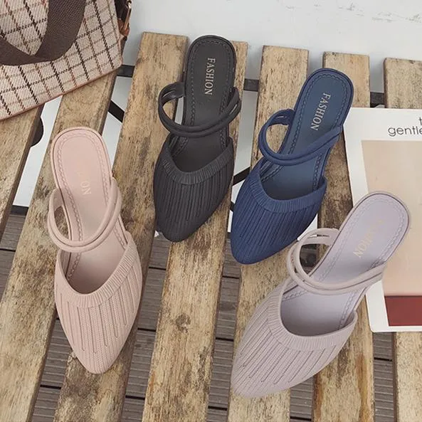 Women's fashion wedge mules slip-on