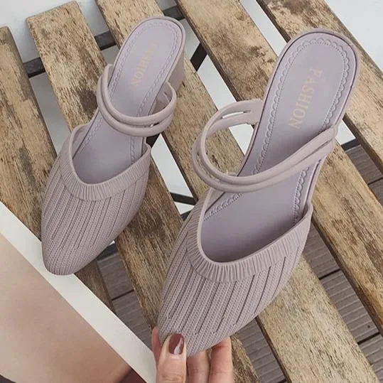 Women's fashion wedge mules slip-on