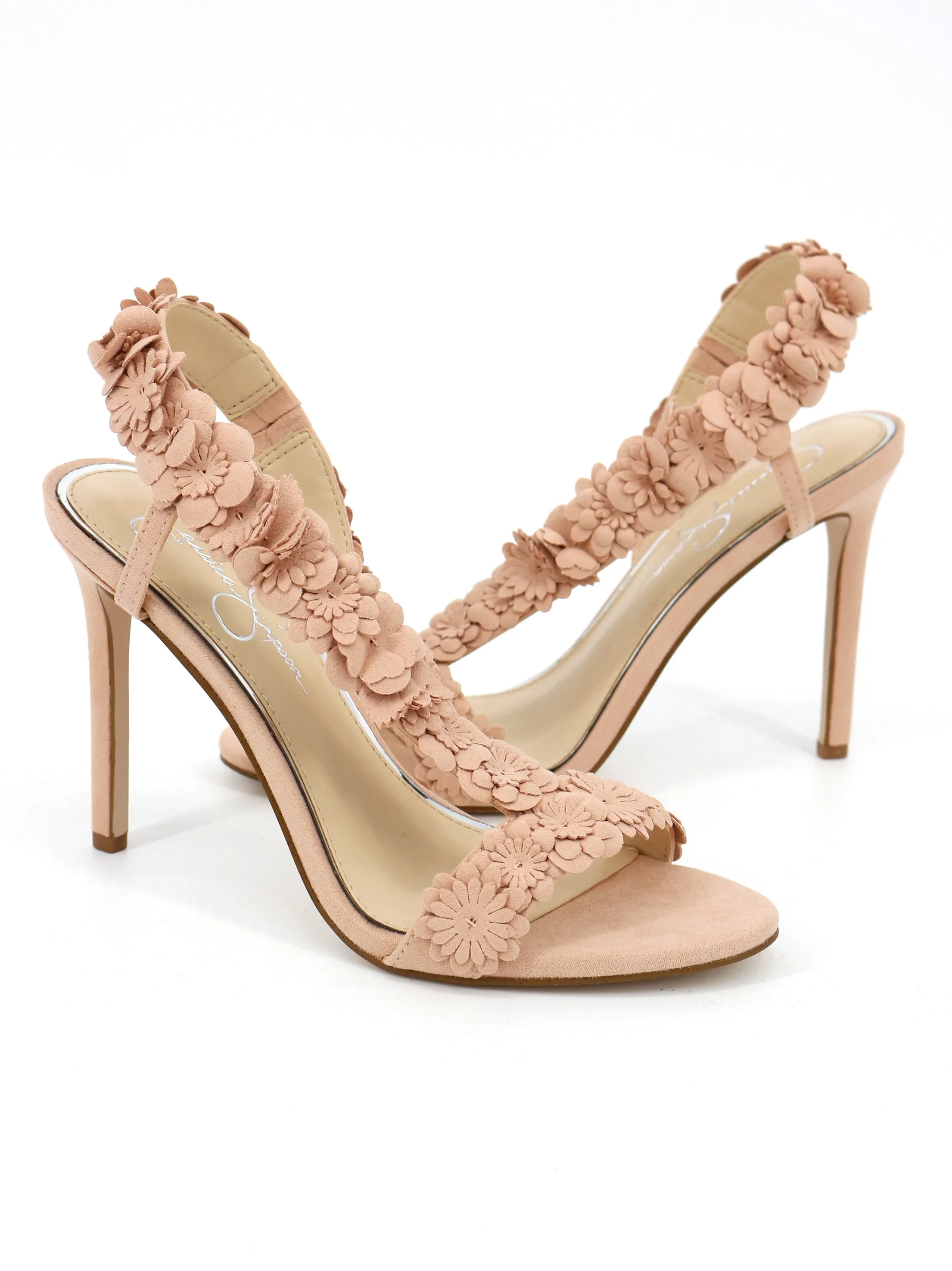 Women's Floral Dress Sandals,Light Pink
