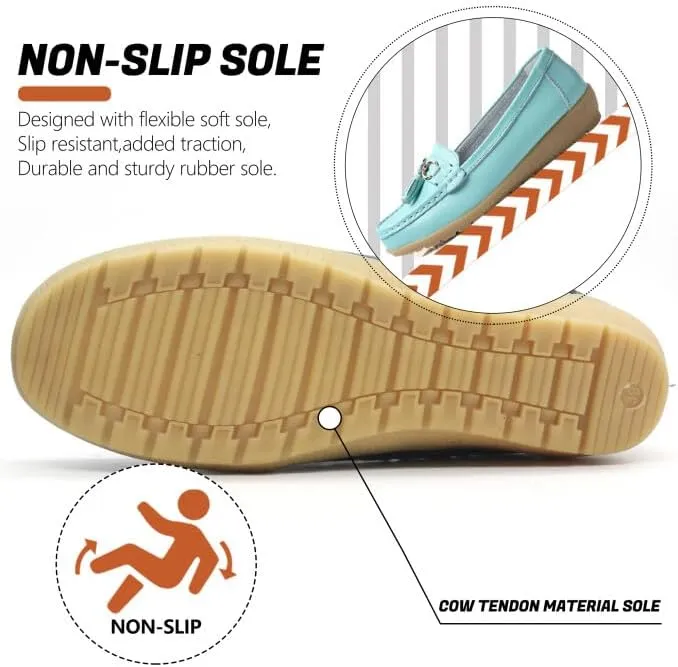Women's Loafers Comfortable Lightweight Penny Loafers Casual Driving Flats Soft Moccasins Shoes Walking Travelling Leather Slip On Shoes