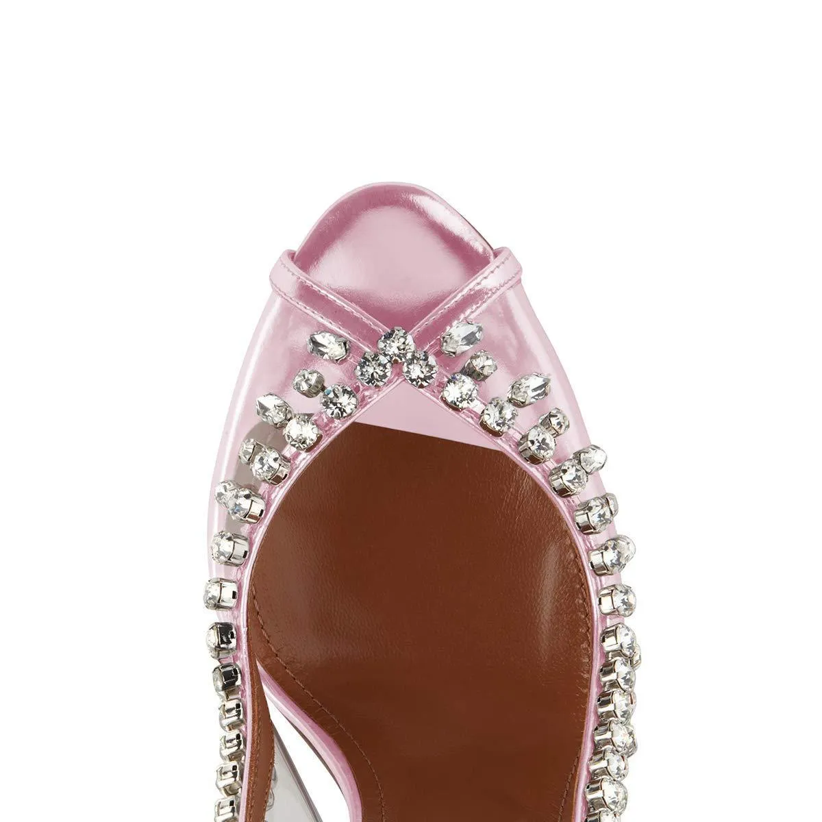 Women's peep toe rhinestones clear wedding high heels