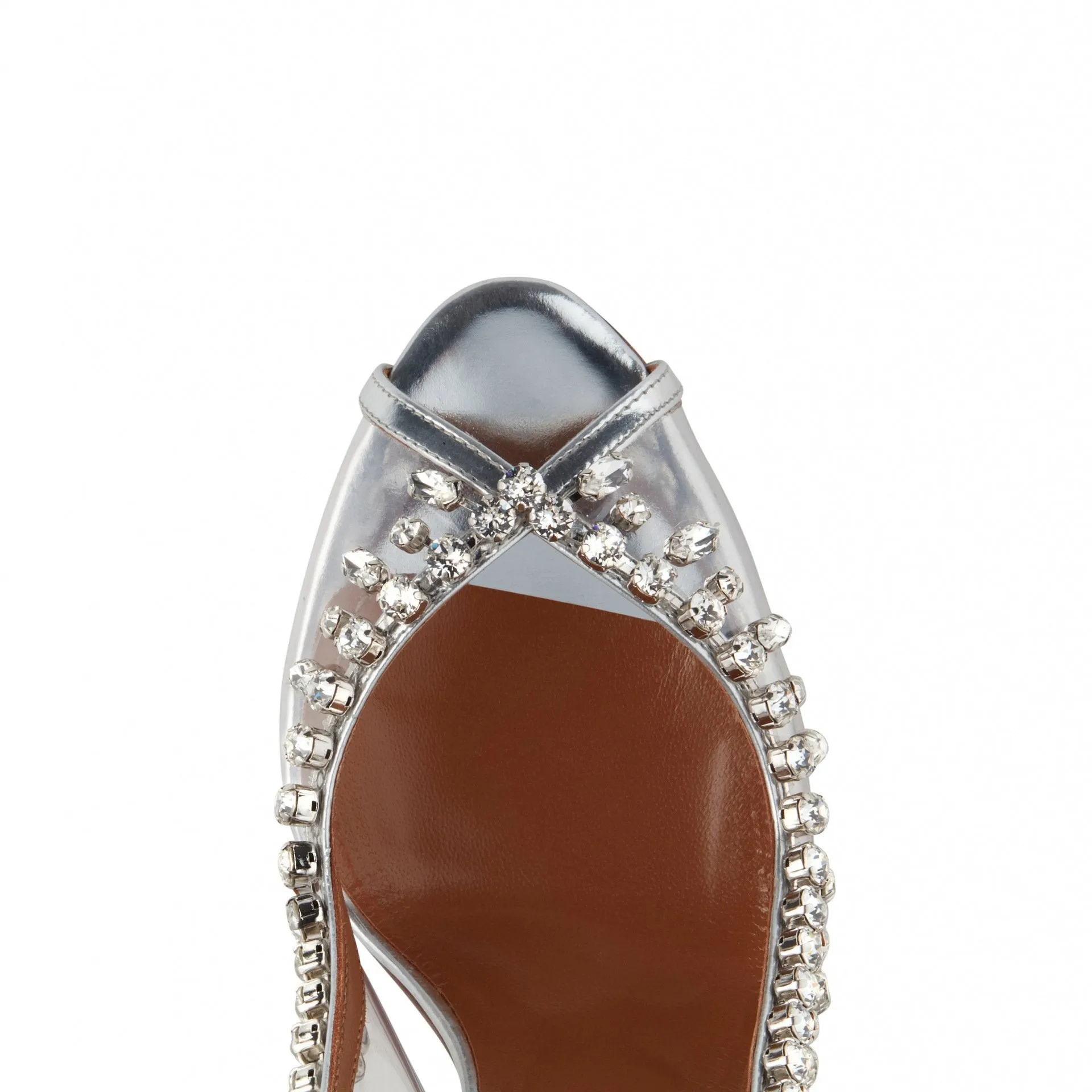 Women's peep toe rhinestones clear wedding high heels