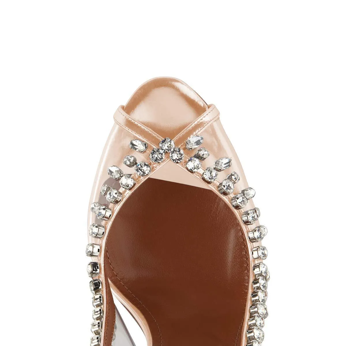 Women's peep toe rhinestones clear wedding high heels