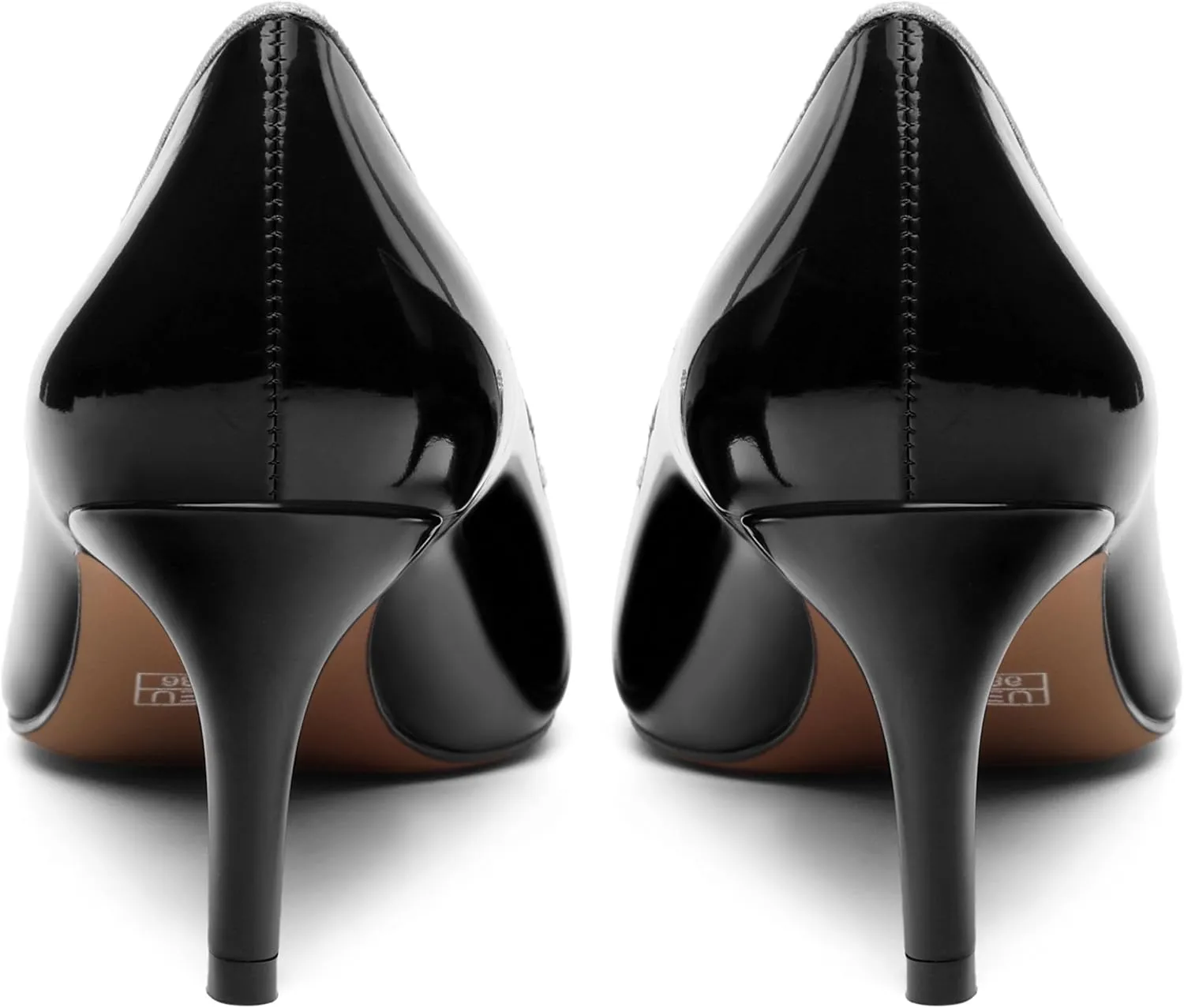 Women's Pointed Toe Heels for Women Stiletto Kitten Heel Slip-on Patent Pumps Elegant Dress Party Wedding Rhinestones Shoes 2.5 inch